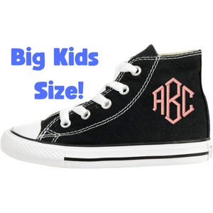 Big Kids Converse High Tops Initials | Personalized Custom Stitched Embroidered Shoes Sneakers | Unique Gift | Any Occasion | Designs