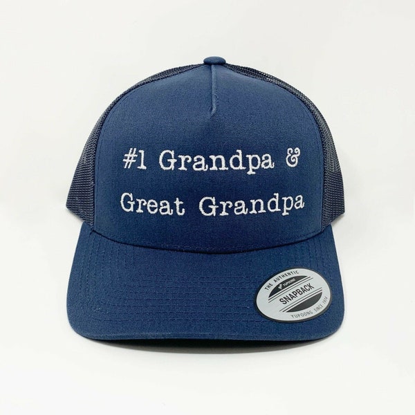 Number 1 Grandpa & Great Grandpa Hat Cap Gift for Grandfather Great Grandfather | Gift Under 20