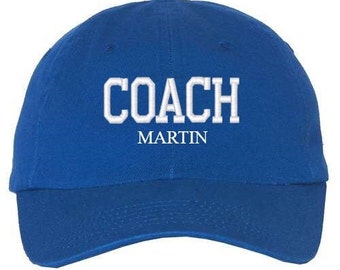 Custom Coach Hat Personalized Embroidered Dad Hat Personalized Embroidered Baseball Hat Royal Blue