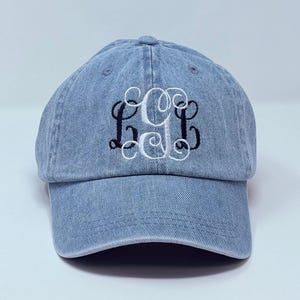 Gorra de béisbol personalizada con monograma para dama, regalo de dama de honor personalizado, gorra de béisbol para mujer, bordada con iniciales personalizadas.