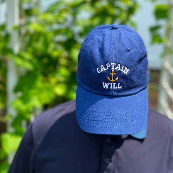 Personalized Captain Hat | Adult Baseball Hat | Unstructured Cap | Gift Under 20