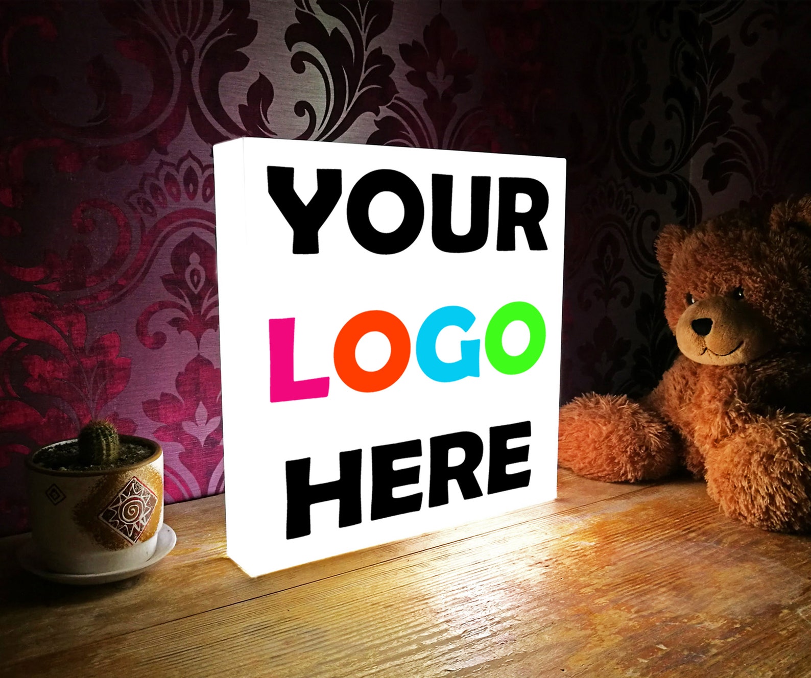 Custom led light box sign Your Logo personalized lightbox Etsy