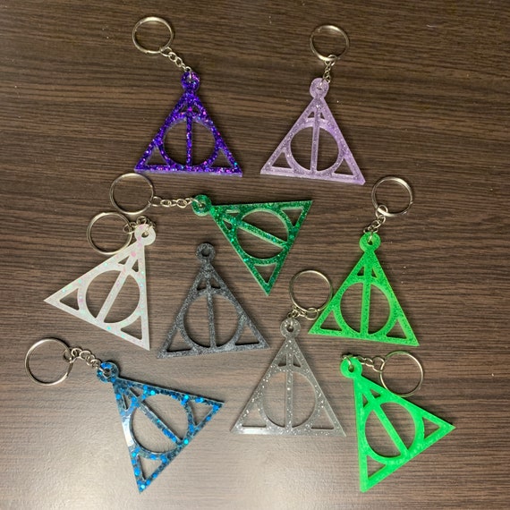 Resin Deathly hallows bookmark and keychain