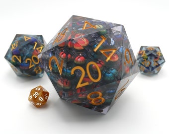 Hydra's Eyes | Table Smasher D20 Moving Eye DnD Dice | Acrylic RPG Gaming Dice - 7 Piece Polyhedral DND Dice Set by D20 Collective