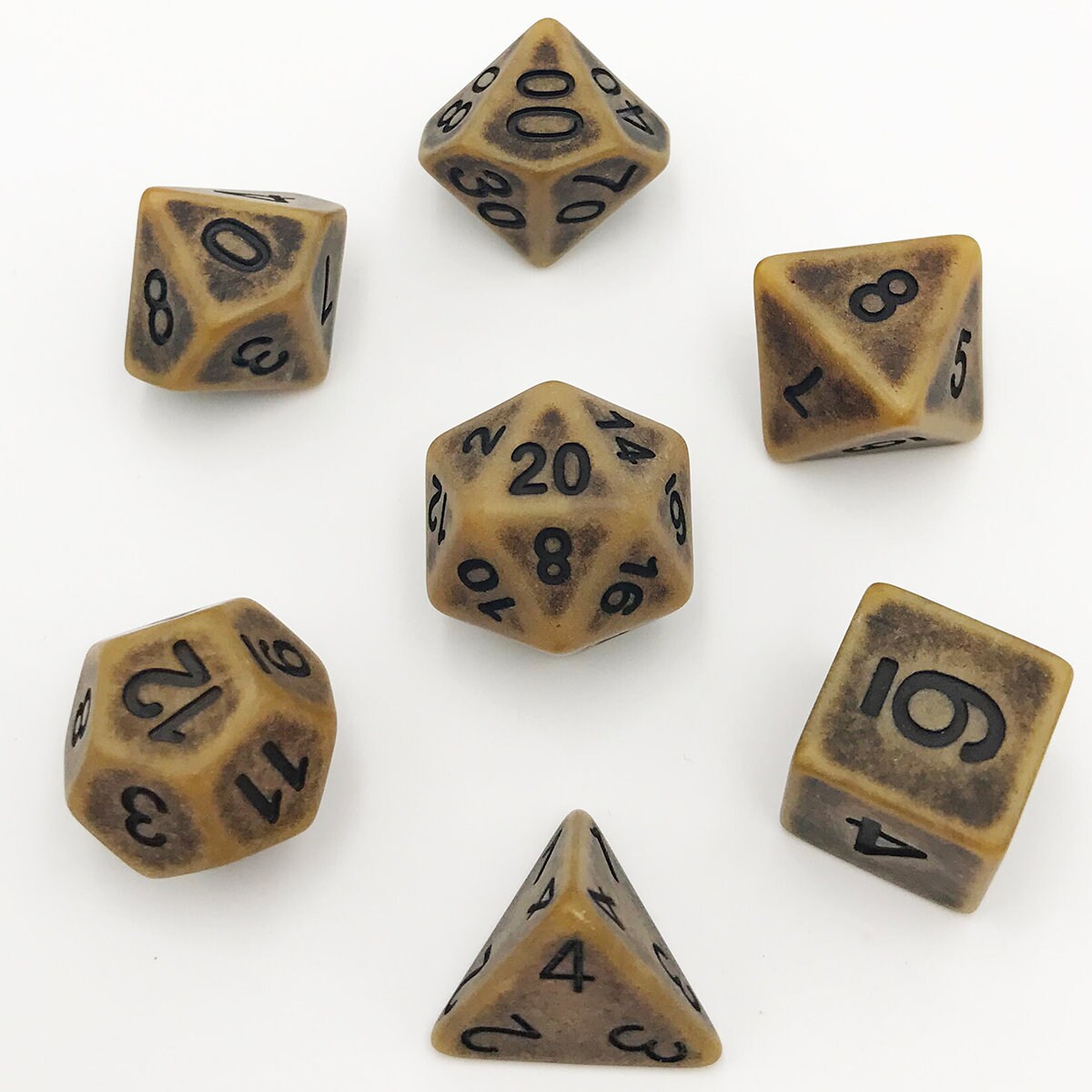 Ancient Bronze 7 Piece Dnd Dice Set Acrylic RPG Gaming Etsy India