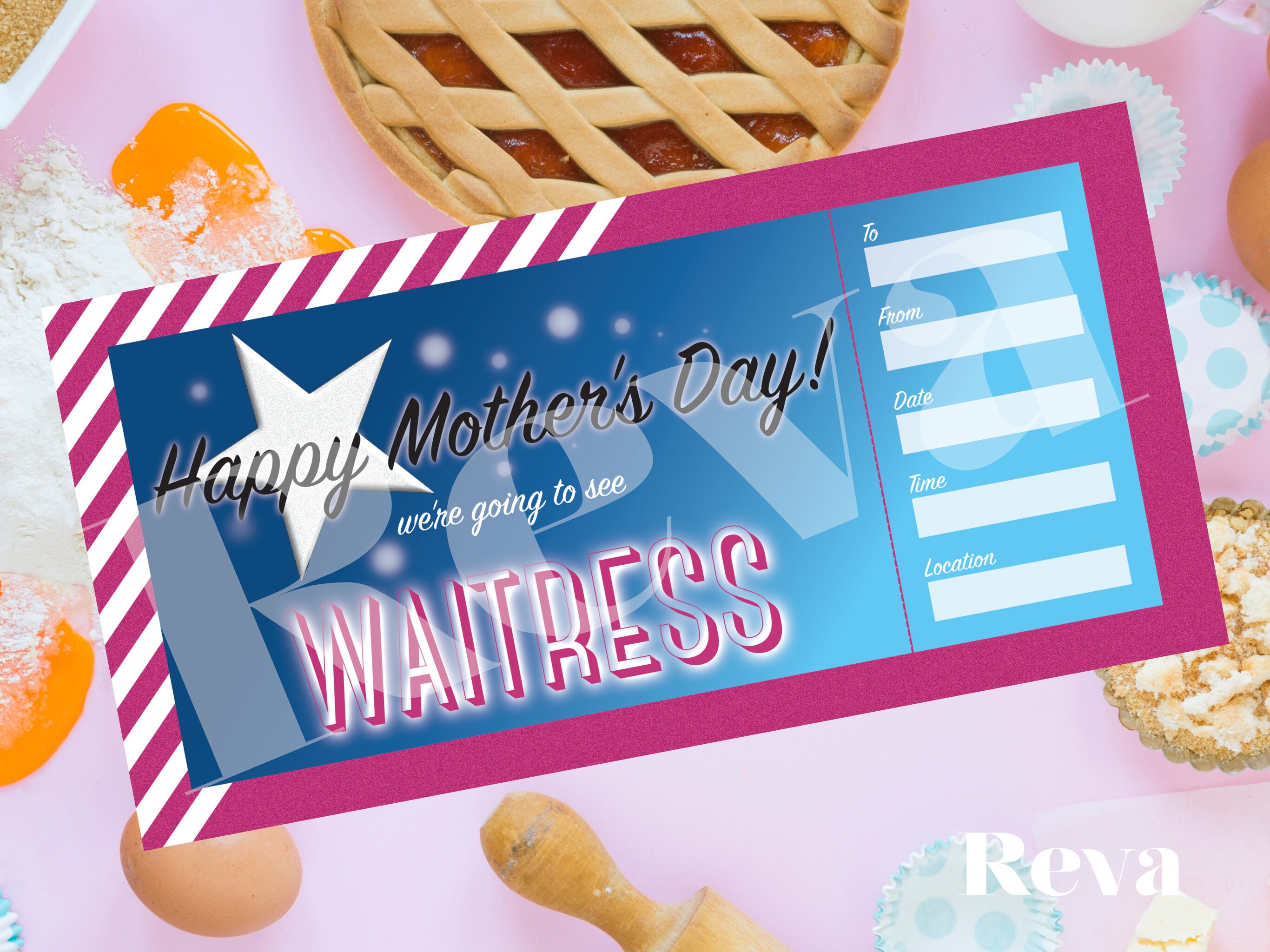Waitress The Musical Ticket Token Instant Download Etsy