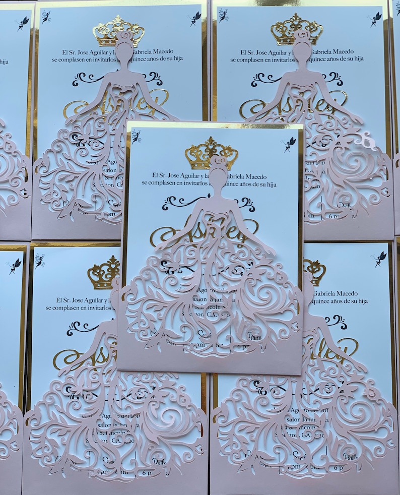 Quinceañera Invitation Sweet 16 Laser Cut Invitations Etsy