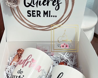 Quieren Ser Mis Padrinos De Bautizo Propuesta, Padrinos Madrina Proposal  Spanish, Quieres Ser Mis Padrinos De Bautizo Gifts, Godparents Proposal  Gift