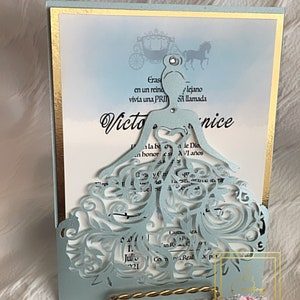 Quinceañera Invitations| Dress invitation| Sweet 16 Invitation| Cinderella | Quinceañera | Party Invitation