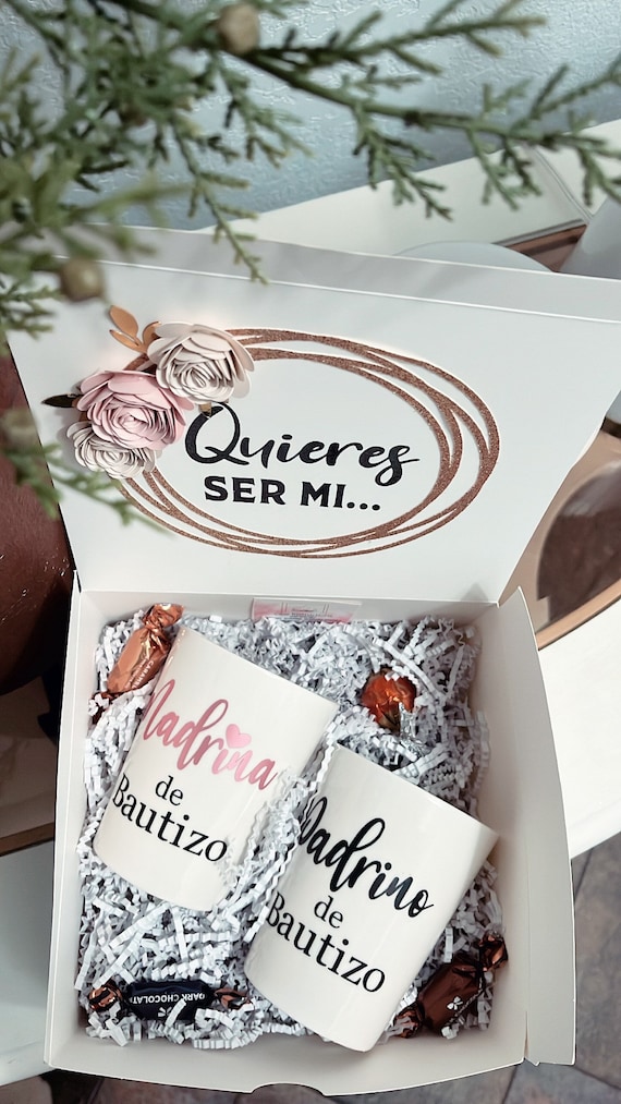 Neutral Padrinos Proposal Box Propuesta De Padrinos Madrina Padrino Bautizo  Baptism 