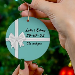 Engagement Announcement Audrey Hepburn Ornament, Audrey Hepburn Gift, Christmas Tree Keepsakes, Wedding Gifts for Couple, Newly Engaged