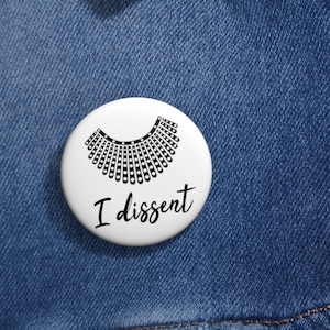 RBG I Dissent Pin, Ruth Ginsberg Lace Collar Pin, Political Gifts, Women&#39;s Rights Pin, Women Empowerment, Ruth Bader Ginsberg Gift