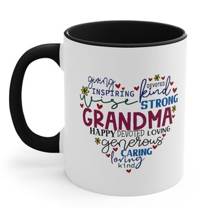 Grandma Mug, Grandma Heart Names, Heart Mug Ceramic, Grandma Mother&#39;s Day Gifts, Grandma Birthday Coffee Mug, Grandma Coffee Cup