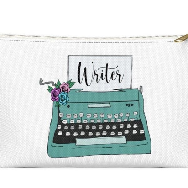 Writer Accessories Bag, Writer Gifts, Gifts for Authors, Tote Bag Gifts for Writers, Writing Gift Ideas, Typewriter Art Makeup Bag