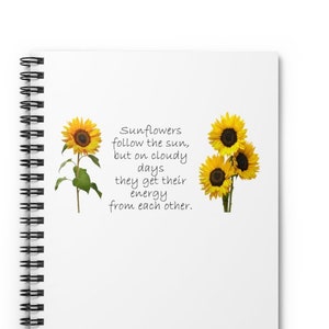 Sunflower Journal, Sunflower Gift, Inspirational Quotes, Entrepreneur Gifts, Entrepreneur Planner, Goal Planner Journal, Sunflower Art