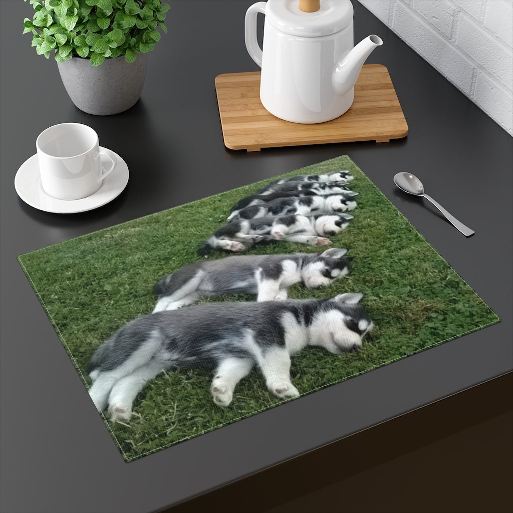 Puppy Placemat Siberian Husky Puppies Placemat Husky Mom Etsy
