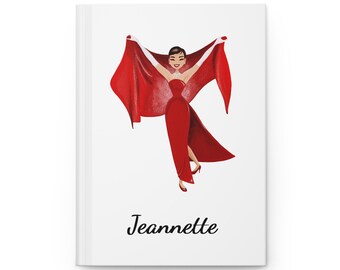 Quaderno con copertina rigida di Audrey Hepburn: un quaderno per appunti personalizzato da regalare.