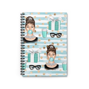 Audrey Hepburn Bubblegum Journal Notebook, Audrey Hepburn Gifts, Iconic Hollywood Journal, Diary Notebook Gift for Her