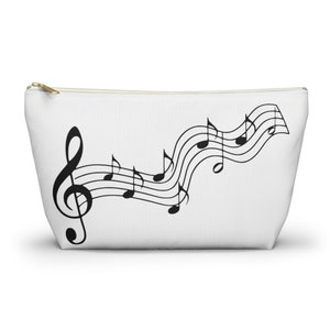 Custom Tote Bags with Music, Musical Notes Accessory Bag, Pianist Accessory Bag, Music Lover Gift, Piano Notes Graphic, Music Teacher Gift