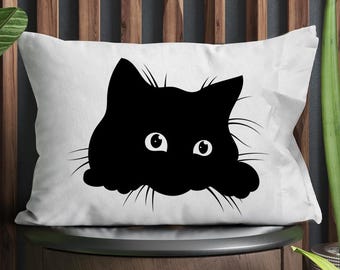 Black Cat Pillowcase: Cat Lover Home Decor