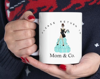 Audrey Hepburn Gifts, Breakfast at Tiffany's Coffee Mug, Mom and Co, Little Blue Box, Mother's Day Mug, Mom Birthday