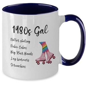 Retro 80s Coffee Mug, 80s Gift, Funny 80s Mug, 1980s Style, 80s Gifts, 80s Lover Gift Ideas, Roller Skate Art Mug, Vintage Made in 80s Mug