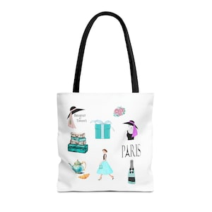 Audrey Hepburn Tote Bag, Holly Golightly Gift, Paris is Always a Good Idea, Iconic Hollywood Travel Bag, Fashionista Gift, I Believe in Pink