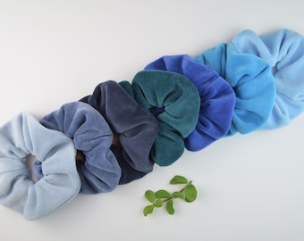 2 Größen Scrunchie Nicki / Haargummi / Zopfgummi / hellblau / stahlblau / dunkelblau / petrol / azurblau / ozeanblau / himmelblau