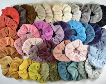 Scrunchie Cord Nicki / Haargummi / Zopfgummi / einfarbig / uni / blau / grün / rosa / gelb / schwarz / beige / grau / gerippt