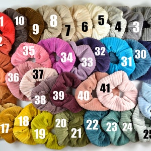 Scrunchie Cord Nicki / Haargummi / Zopfgummi / einfarbig / uni / blau / grün / rosa / gelb / schwarz / beige / grau / gerippt Bild 2