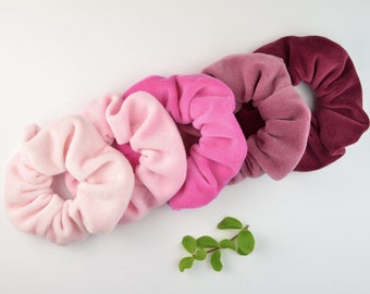 2 Größen Scrunchie Nicki / Haargummi / Zopfgummi / rosé / rosa / pink / altrosa / bordeaux / einfarbig / uni