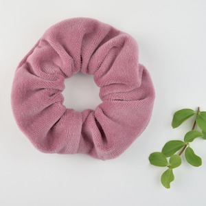 2 Größen Scrunchie Nicki / Haargummi / Zopfgummi / rosé / rosa / pink / altrosa / bordeaux / einfarbig / uni altrosa