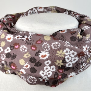 2 sizes loop made of muslin / scarf / loop scarf / mauve with scattered flowers / children / white / beige / black / rust