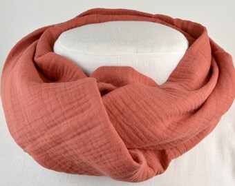 3 sizes loop made of muslin / scarf / loop scarf / children / terra / plain / uni