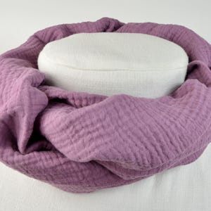 3 Größen Loop aus Musselin / Halstuch / Loopschal / Kinder / mauve / beere / uni / einfarbig