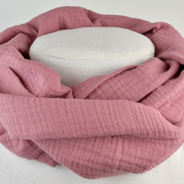 3 sizes loop made of muslin / neckerchief / loop scarf / children / old pink / plain / plain