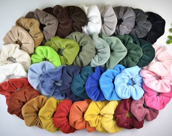 Scrunchie Nicki / Haargummi / Zopfgummi / einfarbig / uni / grün / blau / rosa / pink / schwarz / weiß / braun / grau / gelb / natur