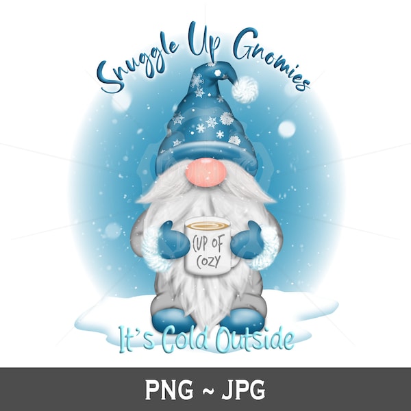 Winter Gnomies PNG, Snuggle Up Gnomies PNG, Digitale Datei