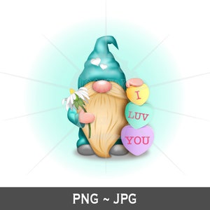 Gnome PNG, Valentine Gnome PNG, Sweetheart, Digital File