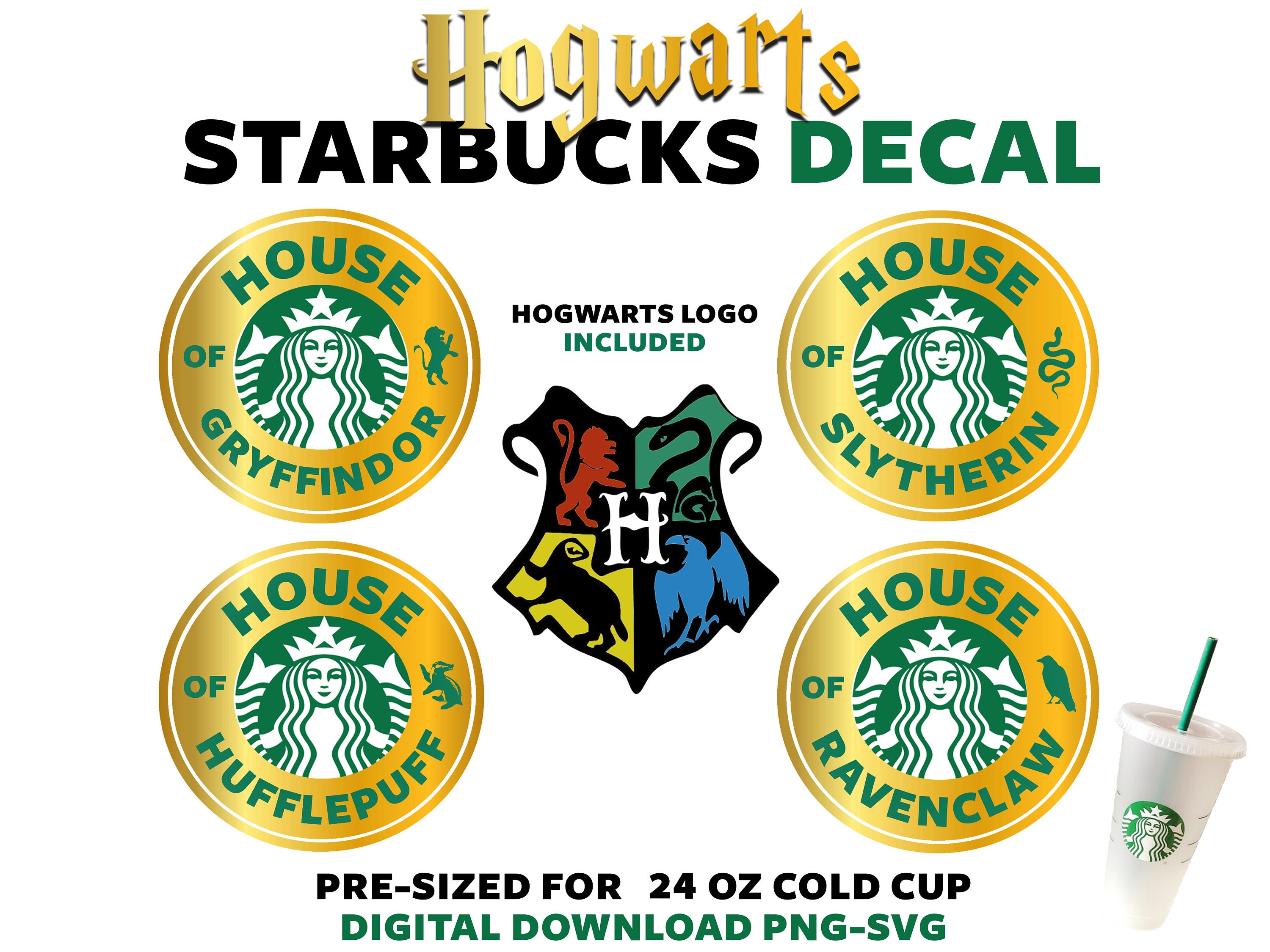 Hogwarts Starbucks Cup Svg Files for Cricut Harry Potter Svg | Etsy