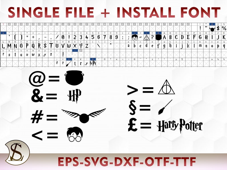 Download Harry Potter Font Cricut Fonts Font Svg Harry Potter | Etsy