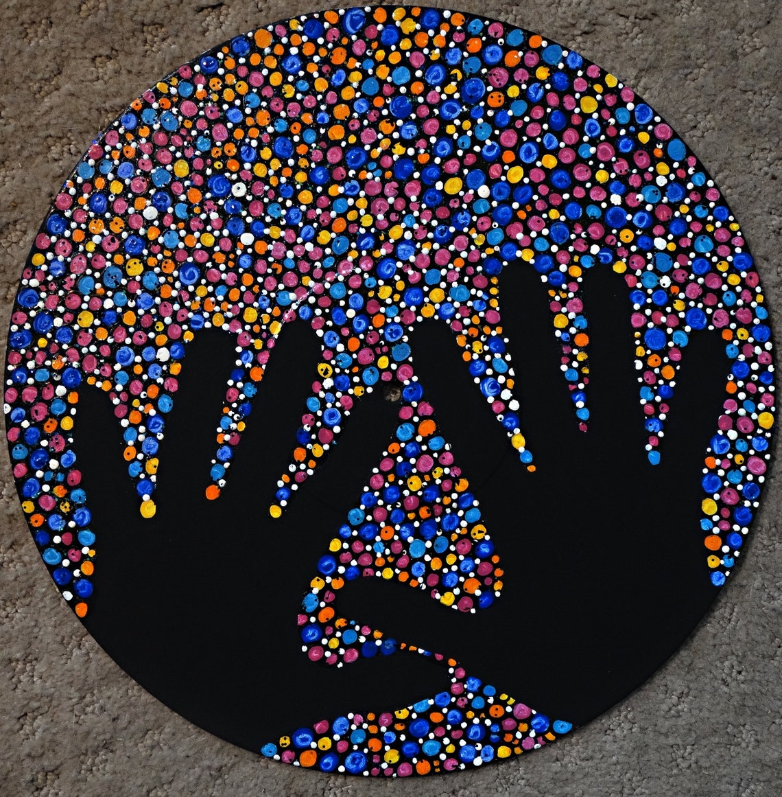 Happy New Year vinyl record painting created with acrylic | Etsy