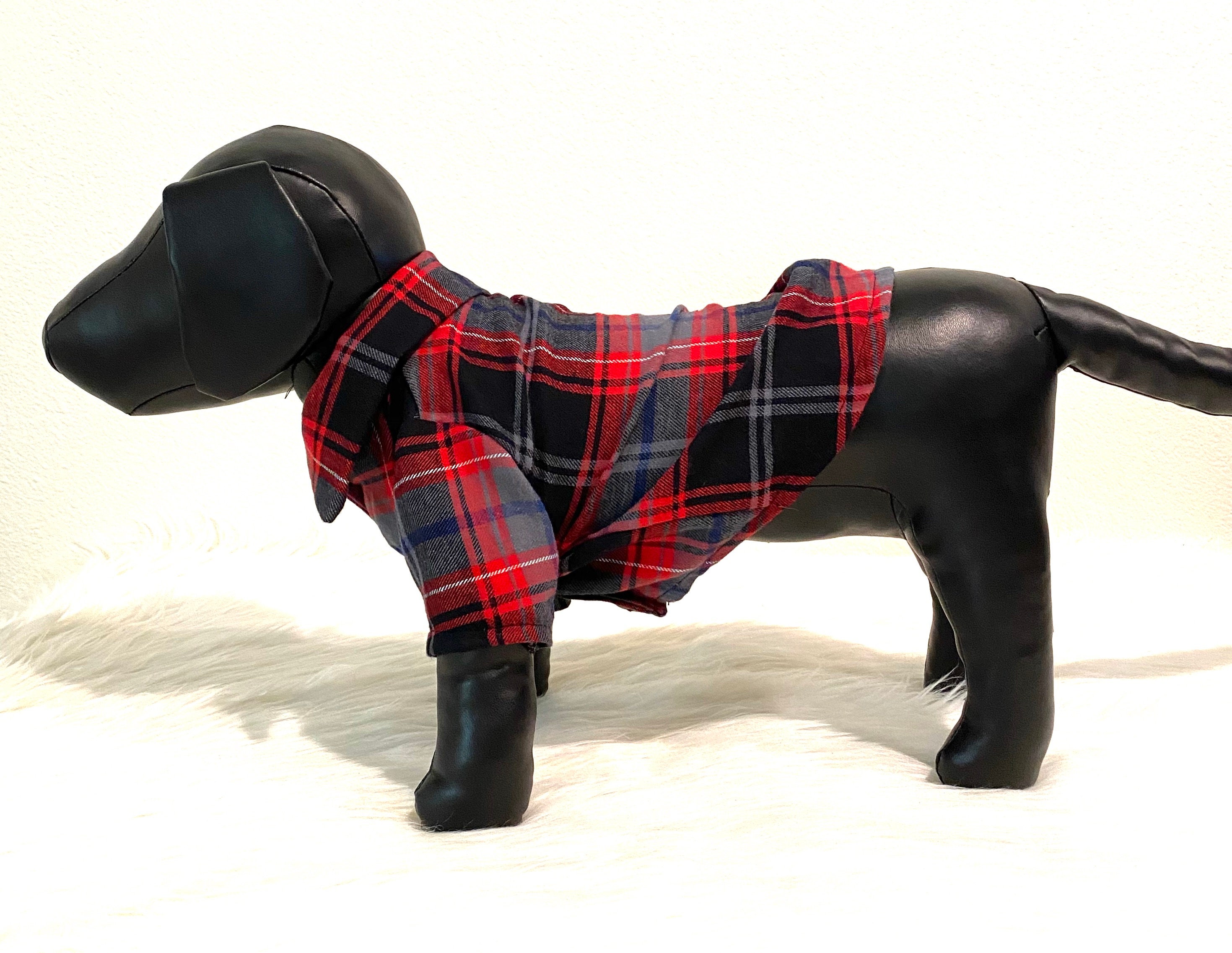Plaid Dog Shirt Dog Clothes Dog Apparel Dog Button Up Shirt Etsy