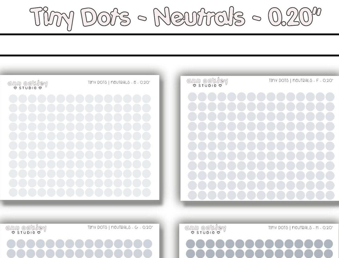 Tiny Dot Planner Stickers | Transparent or Matte | 0.2 Inches - 165 ...