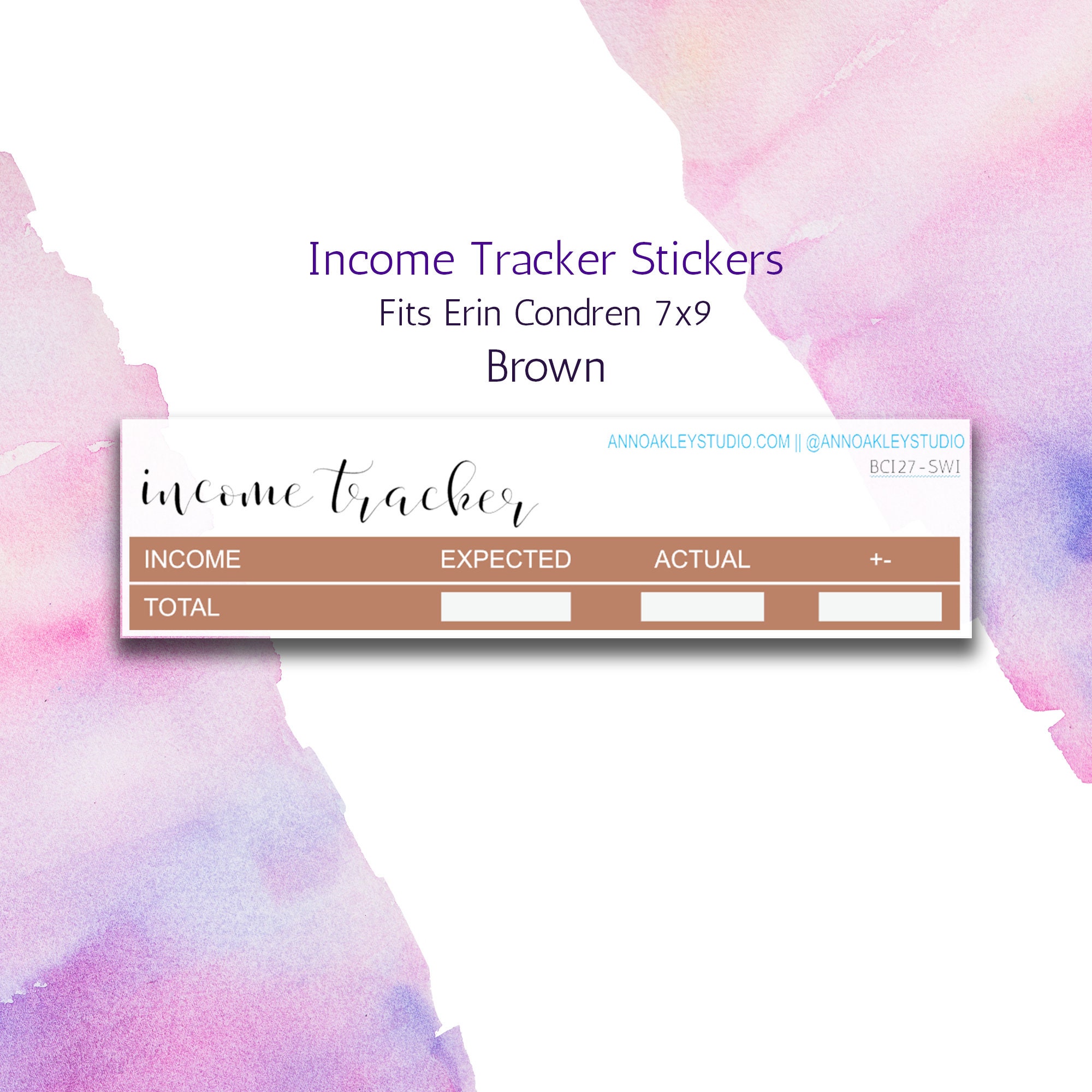 Income Tracker Budget Stickers 7x9 Coffee Theme | Etsy