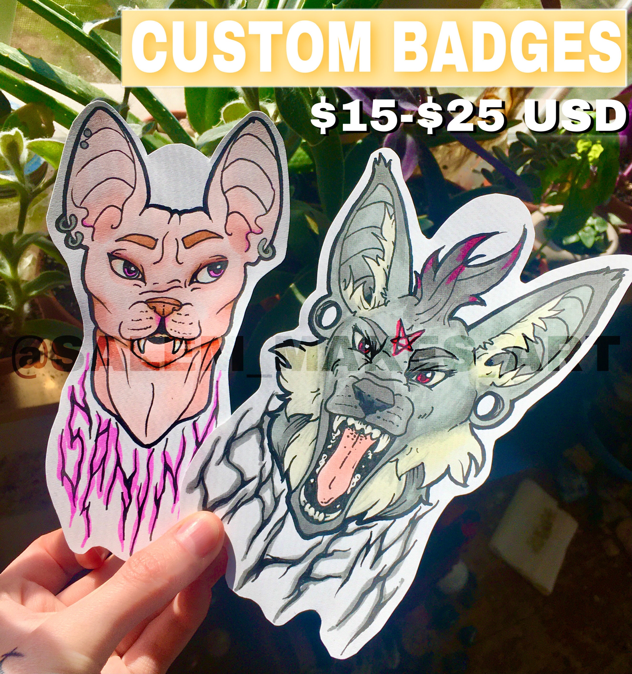 CUSTOM Furry Badges Handmade | Etsy