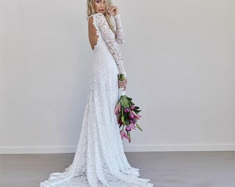 used long sleeve wedding dresses
