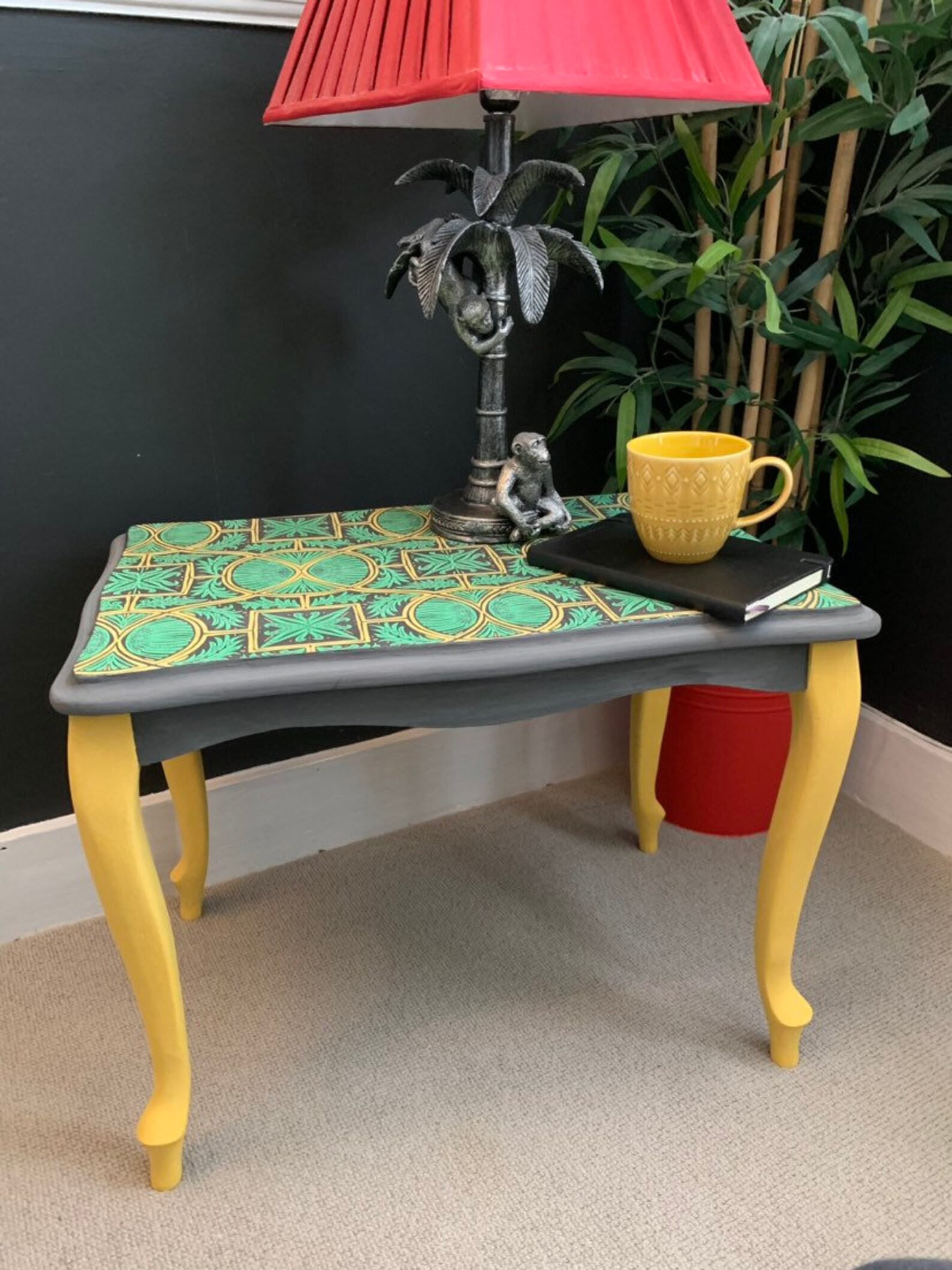 Handpainted Vintage Coffee Table With Maximalist & Geometric Etsy UK