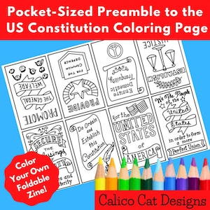 US Constitution Zine Coloring Page