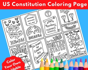 US Constitution Zine Coloring Page